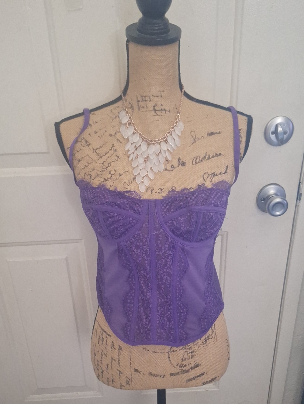 Purple Lace Corset Bustier Top